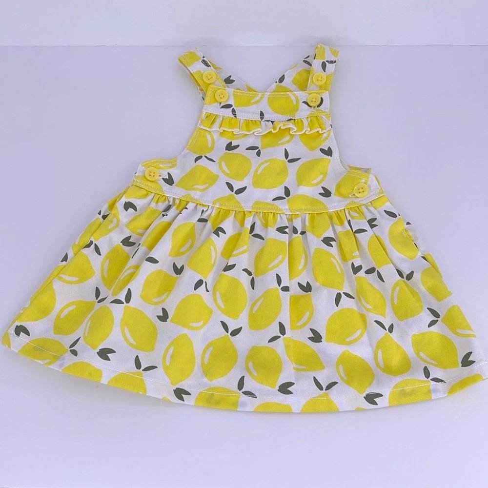 Carter's Yellow And White Overall Dress Size: 6 Months
